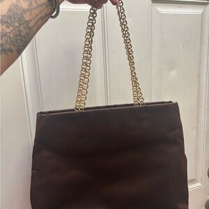 PRADA satin chain tote
